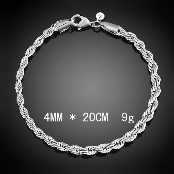 rope for twist 4mm chain silver plated women men wedding party bracelet european charms bracelets f0060, Black
rope for twist 4mm chain silver plated women men wedding party bracelet european charms bracelets f0060, Black