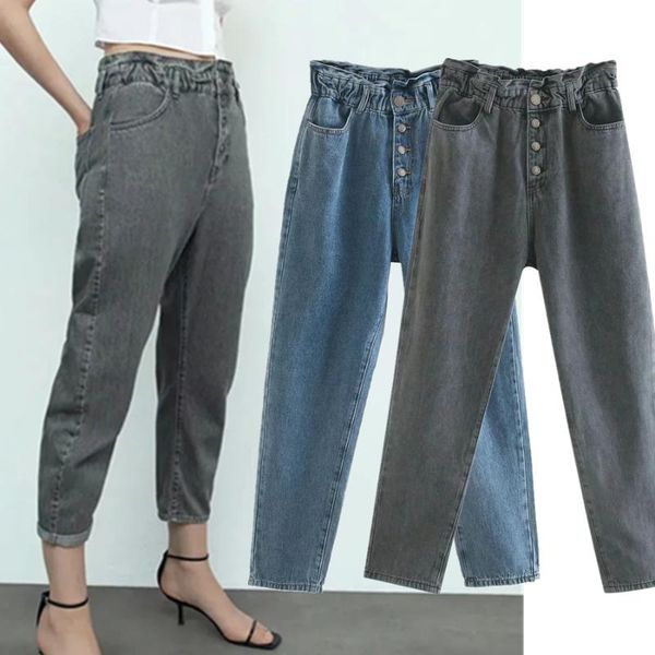 women's jeans withered england style mom woman single breasted solid vintage washed high waist boyfriend harem for women, Blue
women's jeans withered england style mom woman single breasted solid vintage washed high waist boyfriend harem for women, Blue