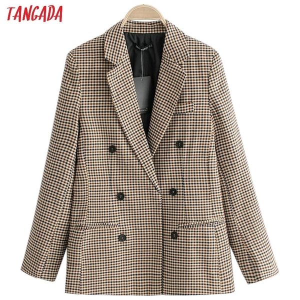 tangada women vintage plaid blazer female long sleeve elegant jacket ladies work wear blazer formal suits lj200911, White;black
tangada women vintage plaid blazer female long sleeve elegant jacket ladies work wear blazer formal suits lj200911, White;black