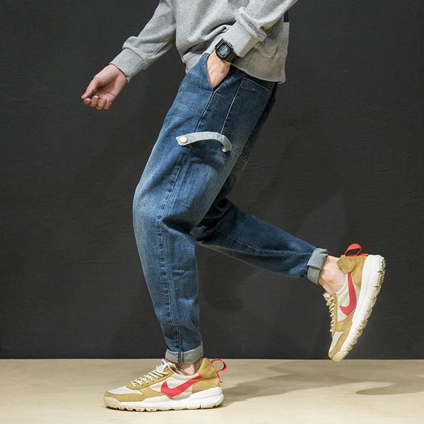 fall 2020 new youth fashion japanese casual men's big size and loose straight leg jeans for teenagers long style, Blue
fall 2020 new youth fashion japanese casual men's big size and loose straight leg jeans for teenagers long style, Blue