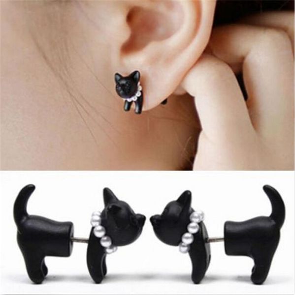 stud 1 pcs fashion cute woman lady girl black cat 3d imitation pearl earrings puncture ear jewelry, Golden;silver
stud 1 pcs fashion cute woman lady girl black cat 3d imitation pearl earrings puncture ear jewelry, Golden;silver