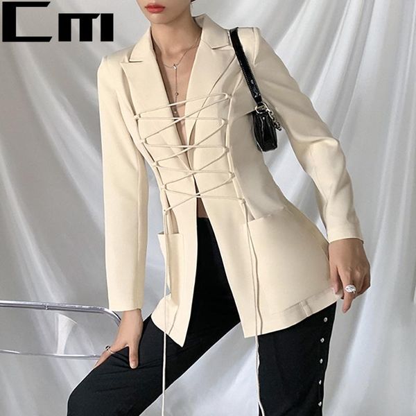 women's suits & blazers blazer women 2021 stylist clothes placket lace bandage suit solid jacket female lapel loose fit, White;black
women's suits & blazers blazer women 2021 stylist clothes placket lace bandage suit solid jacket female lapel loose fit, White;black