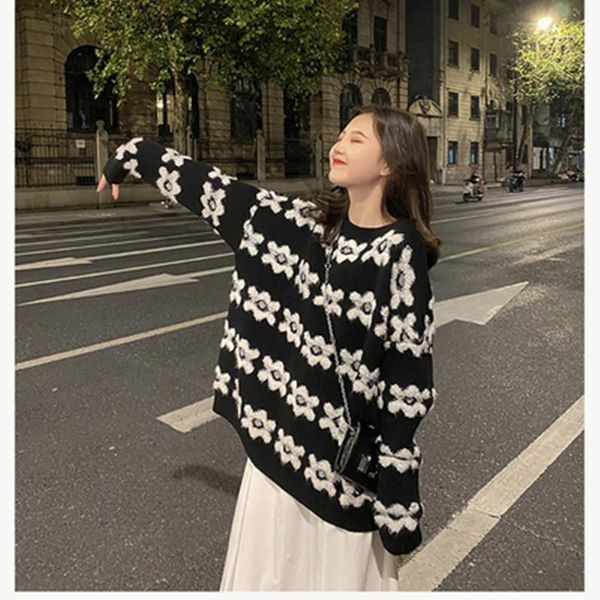 sweater 2021 autumn and winter printing korean version loose casual thick harajuku style pullover jersey mujer en*, White;black
sweater 2021 autumn and winter printing korean version loose casual thick harajuku style pullover jersey mujer en*, White;black