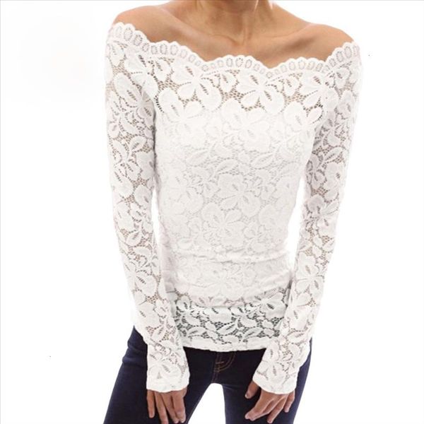 plus size lace women hollow out off shoulder lace blouse slash neck long elegant ladies 5xl shirt, White
plus size lace women hollow out off shoulder lace blouse slash neck long elegant ladies 5xl shirt, White