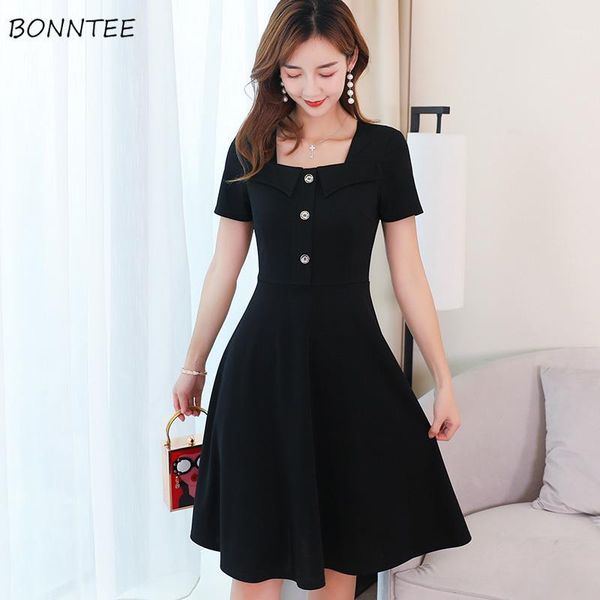 dress women elegant solid daily all match korean style womens temperament button short sleeve square collar empire soft 20191, Black;gray
dress women elegant solid daily all match korean style womens temperament button short sleeve square collar empire soft 20191, Black;gray