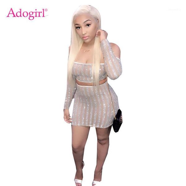 women's tracksuits adogirl strip sequins sheer mesh women two piece set slash neck off shoulder long sleeve crop mini skirt club ou, Gray
women's tracksuits adogirl strip sequins sheer mesh women two piece set slash neck off shoulder long sleeve crop mini skirt club ou, Gray