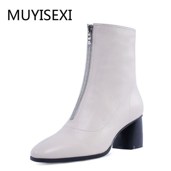 boots front zipper round toe genuine leather 5cm square heels office ladies women ankle comfortable tn18 muyisexi, Black
boots front zipper round toe genuine leather 5cm square heels office ladies women ankle comfortable tn18 muyisexi, Black