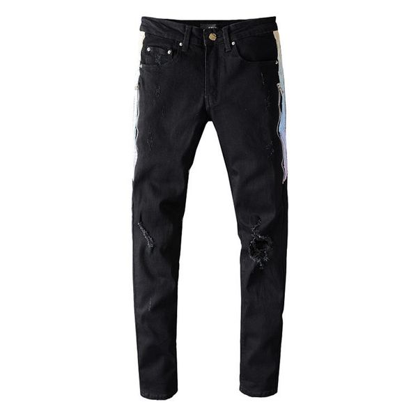 mens jeans #644 distressed motorcycle biker jeans slim ripped hole stripe famous denim men pants jeans, Blue
mens jeans #644 distressed motorcycle biker jeans slim ripped hole stripe famous denim men pants jeans, Blue