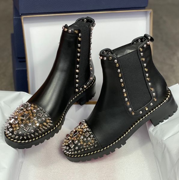 2021wo black designer chasse a clou ankle with spikes red bottom boots studs flat leather fashion party shoes
2021wo black designer chasse a clou ankle with spikes red bottom boots studs flat leather fashion party shoes