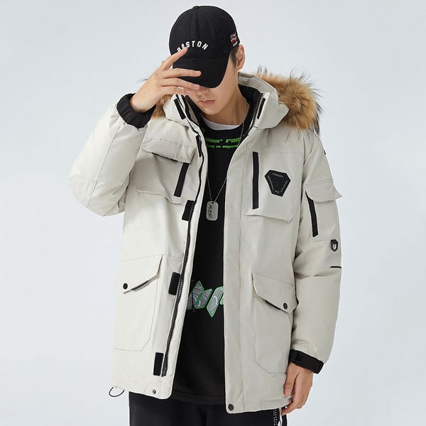 men's down jacket with big real fur collar warm parka -30 degrees men casual waterproof down winter coat size 3xl q1215, Black
men's down jacket with big real fur collar warm parka -30 degrees men casual waterproof down winter coat size 3xl q1215, Black