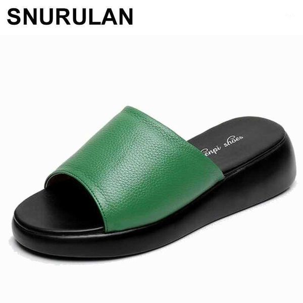 slippers snurulan women flat slides shoes 2021 summer genuine leather wedges platform sandals for casual slippers1, Black
slippers snurulan women flat slides shoes 2021 summer genuine leather wedges platform sandals for casual slippers1, Black