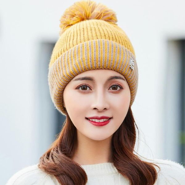 lekong winter knitted thick acrylic warm hat for women with pompom, windproof hat, Blue;gray
lekong winter knitted thick acrylic warm hat for women with pompom, windproof hat, Blue;gray