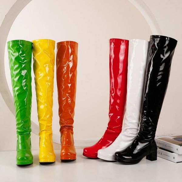 boots women lacquered leather coarse heel dance shoes patent medium white black knights fluorescent striptease shoe
boots women lacquered leather coarse heel dance shoes patent medium white black knights fluorescent striptease shoe