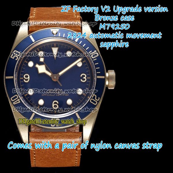 zff v2 upgrade version bronze case eta a2824 automatic blue dial 79250 mens watch antique leather band sport eternity watches 0003 0004 0002, Slivery;brown
zff v2 upgrade version bronze case eta a2824 automatic blue dial 79250 mens watch antique leather band sport eternity watches 0003 0004 0002, Slivery;brown