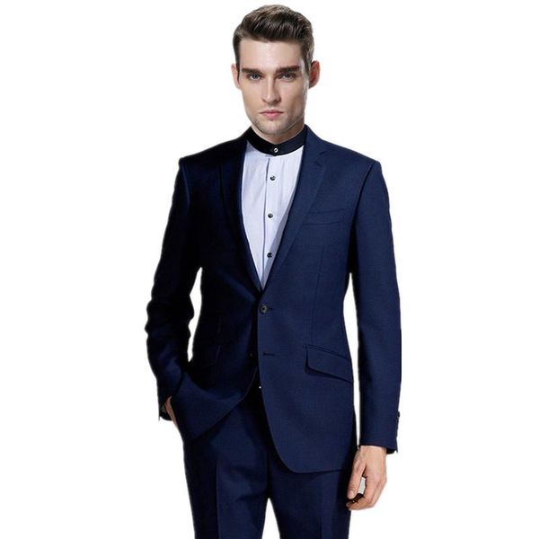men handsome suits dark blue 2 button fashion custom tailored for formal work (coat and pants, White;black
men handsome suits dark blue 2 button fashion custom tailored for formal work (coat and pants, White;black