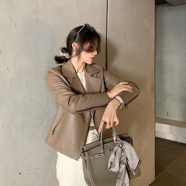women's leather & faux soft pu jackets women crop zipper slim short coats solid black coffee motorcycle clothing spring fall biker
women's leather & faux soft pu jackets women crop zipper slim short coats solid black coffee motorcycle clothing spring fall biker