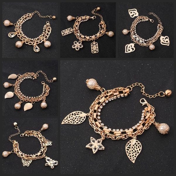 pearl leaves heart flower shell butterfly pentagram crystal charms bracelet jewelry couple mulitlayer chains bracelets for women, Black
pearl leaves heart flower shell butterfly pentagram crystal charms bracelet jewelry couple mulitlayer chains bracelets for women, Black