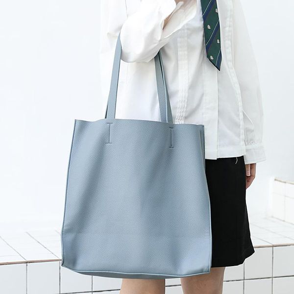 premium lychee pattern large women's bag shoulder bags soft pu leather shoulder bags ladies wild sac a main