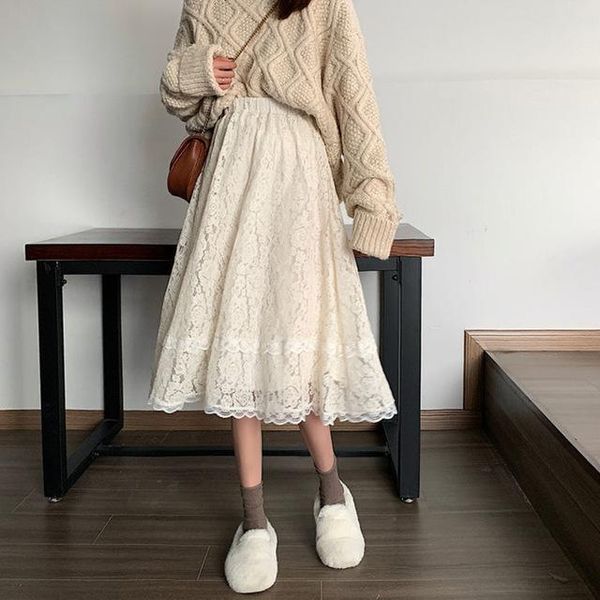 skirts 2021 summer women white lace skrit elastic high waist black slim hollow out skirt mid-calf female party
skirts 2021 summer women white lace skrit elastic high waist black slim hollow out skirt mid-calf female party