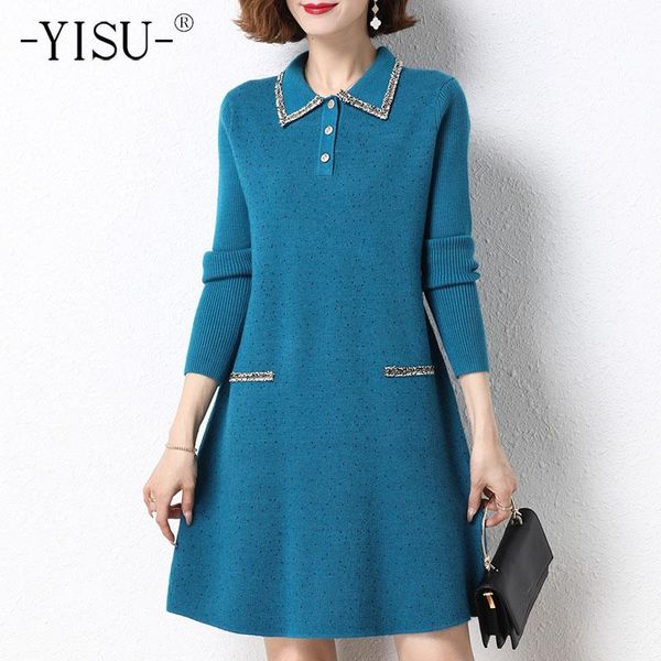 yisu winter women dresses lapel slim fashion knitted pullover dress long sleeve warm loose casual female thick jumper dresses, Black;gray
yisu winter women dresses lapel slim fashion knitted pullover dress long sleeve warm loose casual female thick jumper dresses, Black;gray
