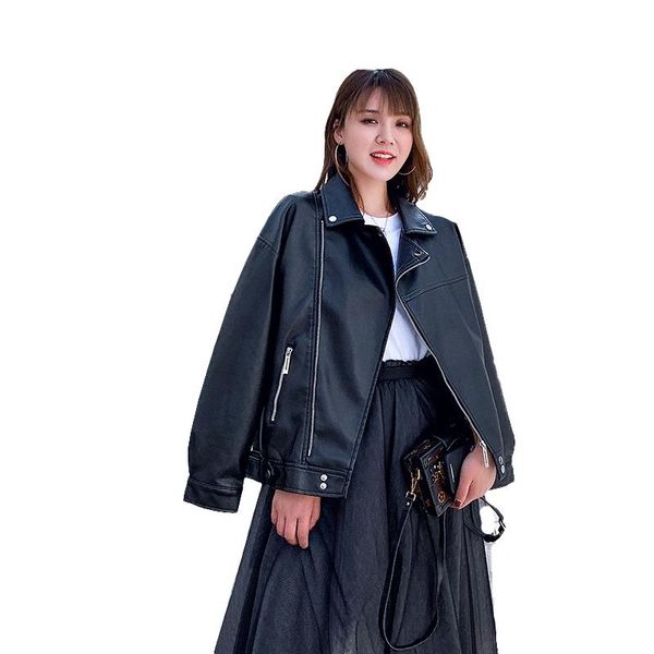 women's leather jackets han edition autumn/winter 2020 new leisure loose locomotive brief paragraph small leather coat, Black
women's leather jackets han edition autumn/winter 2020 new leisure loose locomotive brief paragraph small leather coat, Black