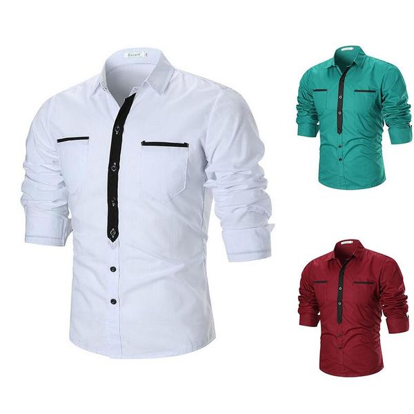 men's casual shirts spring autumn 2021 fashion shirt colorblock double pocket long sleeve korean trendy workout, White;black
men's casual shirts spring autumn 2021 fashion shirt colorblock double pocket long sleeve korean trendy workout, White;black