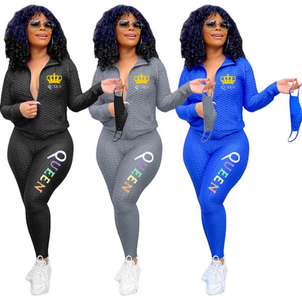 women autumn tracksuit with face masks queen letters printing zip jackets pants two piece outfits coats yoga jogger suit streetwear h2xwik, White
women autumn tracksuit with face masks queen letters printing zip jackets pants two piece outfits coats yoga jogger suit streetwear h2xwik, White