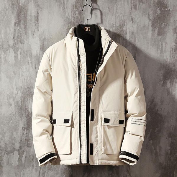 cotton men's winter coat han edition tide joker down cotton-padded jacket new tooling with thick cotton-padded jacket winter clo1, Black 
cotton men's winter coat han edition tide joker down cotton-padded jacket new tooling with thick cotton-padded jacket winter clo1, Black