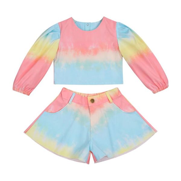 wallarenear 1-6years toddler baby girl's tie-dyed two-piece clothes suit long puff sleeve crop with short pants, White
wallarenear 1-6years toddler baby girl's tie-dyed two-piece clothes suit long puff sleeve crop with short pants, White
