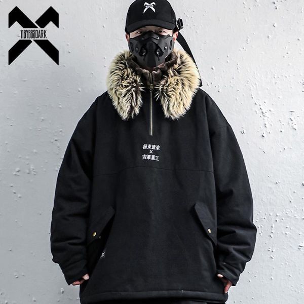 11 bybb's dark hip hop fur collar parkas jackets mens thicken streetwear padded jackets pullover harajuku parka coat wb060, Black
11 bybb's dark hip hop fur collar parkas jackets mens thicken streetwear padded jackets pullover harajuku parka coat wb060, Black