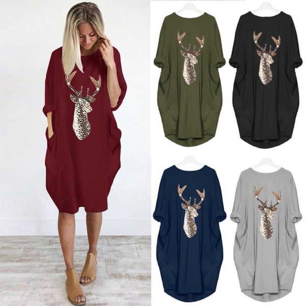 plus size dress womens casual loose dress ladies o neck long pocket christmas dress autumn winter ladies#45, Black;gray
plus size dress womens casual loose dress ladies o neck long pocket christmas dress autumn winter ladies#45, Black;gray