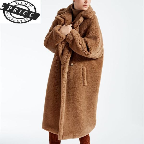 women's wool & blends breasted v-neck double winter women drop shoulder thickened sheep-sheared fur coat female loose fashion lamb zx22, Black
women's wool & blends breasted v-neck double winter women drop shoulder thickened sheep-sheared fur coat female loose fashion lamb zx22, Black