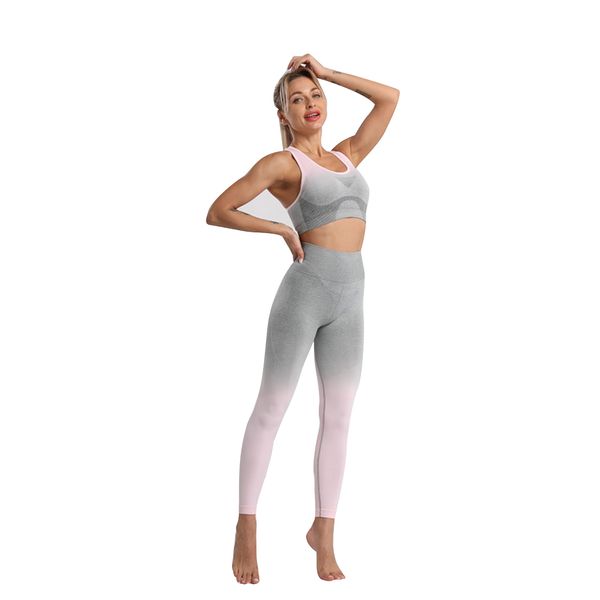 yoga wear popular seamless light grey yoga exercise vest and fitness hip lifting gradient yoga suit for women leggings, Gray
yoga wear popular seamless light grey yoga exercise vest and fitness hip lifting gradient yoga suit for women leggings, Gray