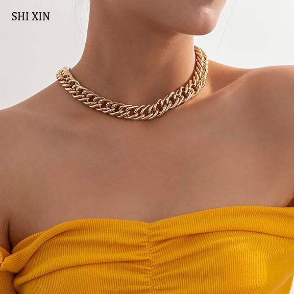 chokers shixin egirl cuban link chain necklace for women hip hop short choker colar on neck gold/silver color necklaces collier1, Golden;silver
chokers shixin egirl cuban link chain necklace for women hip hop short choker colar on neck gold/silver color necklaces collier1, Golden;silver