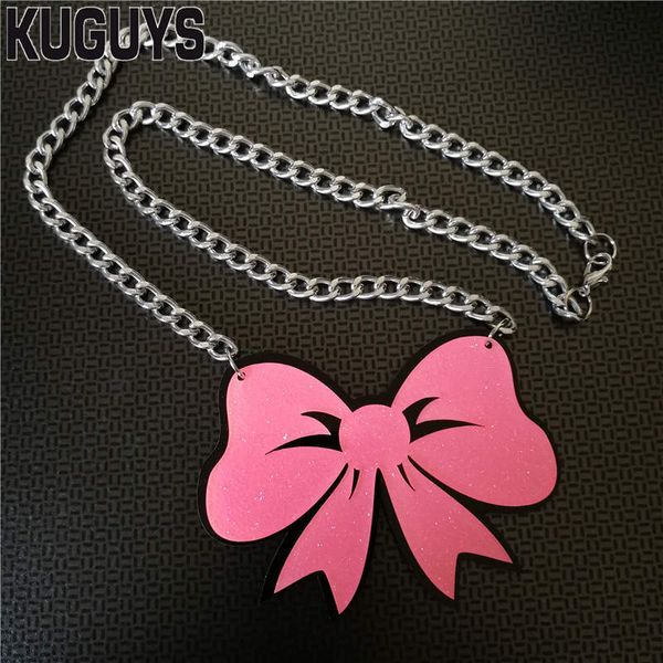 glitter black pink bow pendant necklace for women acrylic gold colour chain cute fashion jewelry summer accessories, Silver
glitter black pink bow pendant necklace for women acrylic gold colour chain cute fashion jewelry summer accessories, Silver