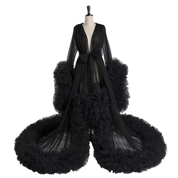 long sleeve tulle party prom dresses 2021 see through pgraphy dress gown for pregnant woman plus size tulle dress, Black
long sleeve tulle party prom dresses 2021 see through pgraphy dress gown for pregnant woman plus size tulle dress, Black