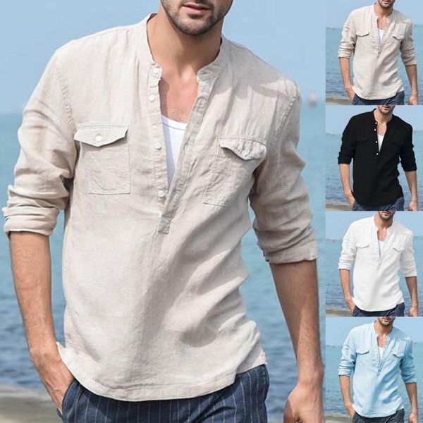 2020 cotton linen long sleeve shirt men pocket solid summer baggy blouse gift new shirts wholesale, White;black
2020 cotton linen long sleeve shirt men pocket solid summer baggy blouse gift new shirts wholesale, White;black