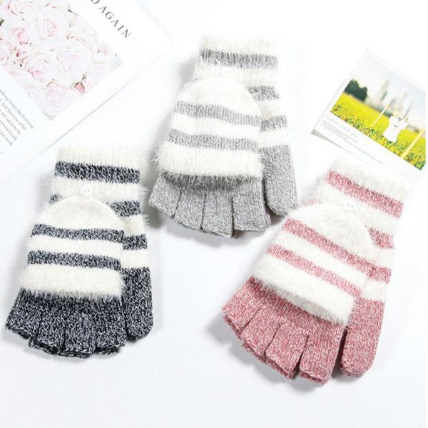 striped fingerless women' winter gloves for men knitted convertible fingerless wool mittens warm gloves without fingers female, Blue;gray
striped fingerless women' winter gloves for men knitted convertible fingerless wool mittens warm gloves without fingers female, Blue;gray