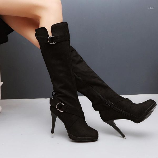 women ladies shoes buckle roman platform high heels knee boots long boots sapatos mulheres conforto#a351, Black
women ladies shoes buckle roman platform high heels knee boots long boots sapatos mulheres conforto#a351, Black