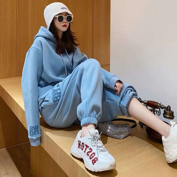 plush thickened casual fashion suit women's new autumn and winter leggings two piece sweatsuit with thin hooded sweater, Gray
plush thickened casual fashion suit women's new autumn and winter leggings two piece sweatsuit with thin hooded sweater, Gray