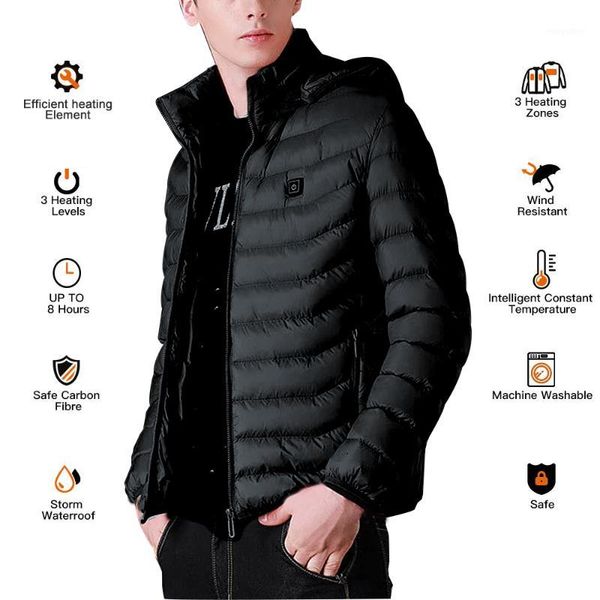 warm heated jacket men usb smart heated down jacket mens windproof hooded for outdoor traveling motorsport cycling1, Black
warm heated jacket men usb smart heated down jacket mens windproof hooded for outdoor traveling motorsport cycling1, Black