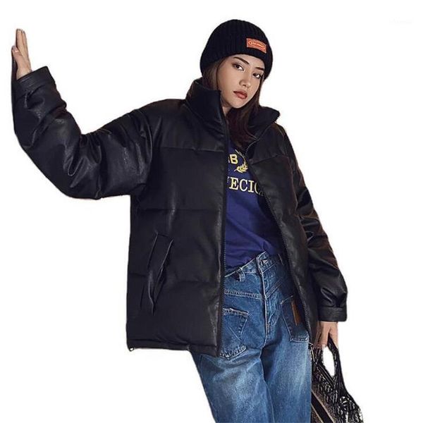 winter women parkas coat 2021 casual pu warm stand collar padded jacket female solid outwear snow winter jacket women1, Black
winter women parkas coat 2021 casual pu warm stand collar padded jacket female solid outwear snow winter jacket women1, Black