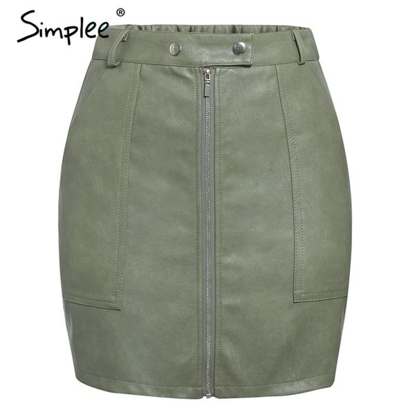 simplee vintage autumn leather women pencil skirt high waist zipper bodycon mini skirt fashion pocket winter ladies streetwear q1209, Black
simplee vintage autumn leather women pencil skirt high waist zipper bodycon mini skirt fashion pocket winter ladies streetwear q1209, Black