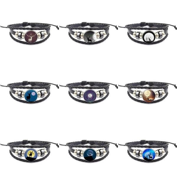 ej glaze for girls wholesale glass cabochon jewelry with statement black leather bracelet bangle deer and the moon, Golden;silver
ej glaze for girls wholesale glass cabochon jewelry with statement black leather bracelet bangle deer and the moon, Golden;silver