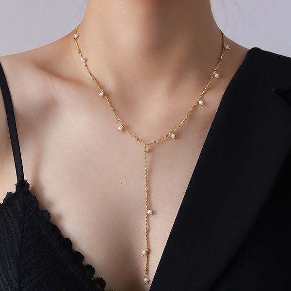 versatile in autumn and winter fashion y word tassel long sweater chain necklace women's clavicle chain in cool style p775, Silver
versatile in autumn and winter fashion y word tassel long sweater chain necklace women's clavicle chain in cool style p775, Silver