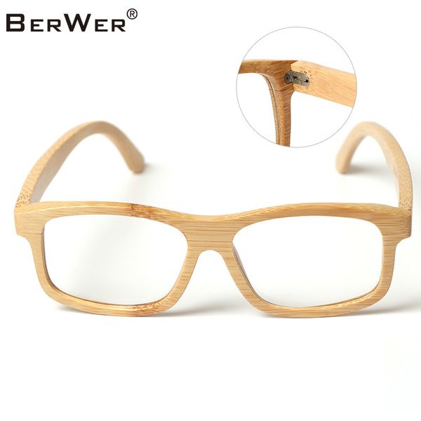 berwer 2020 women men wood natural bamboo glasses clear lens ing