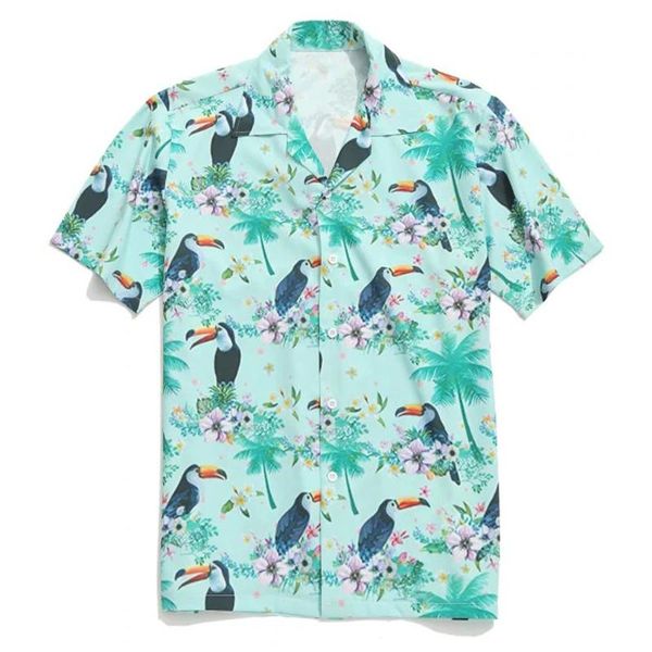 men's casual shirts vogue men summer fashion lapel bird leaf print short sleeve hawaiian shirt blouse, White;black
men's casual shirts vogue men summer fashion lapel bird leaf print short sleeve hawaiian shirt blouse, White;black