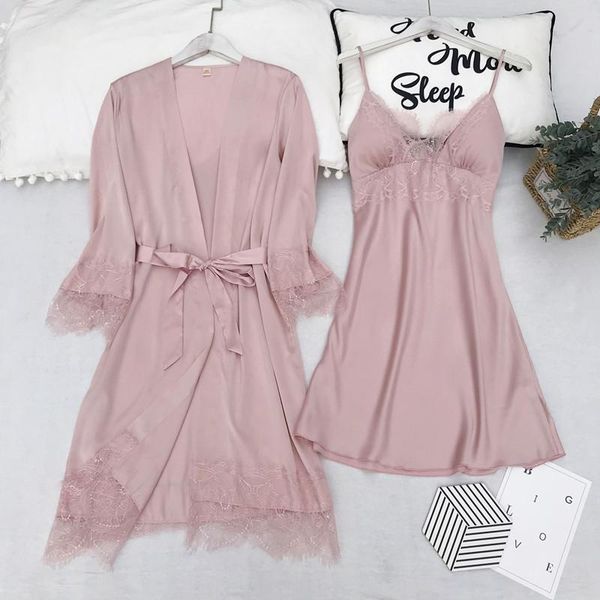 women's sleepwear summer satin kimono robe gown suit v-neck backless nightdress with bra lounge home dress sweet pink lace trim bathrob, Black;red
women's sleepwear summer satin kimono robe gown suit v-neck backless nightdress with bra lounge home dress sweet pink lace trim bathrob, Black;red