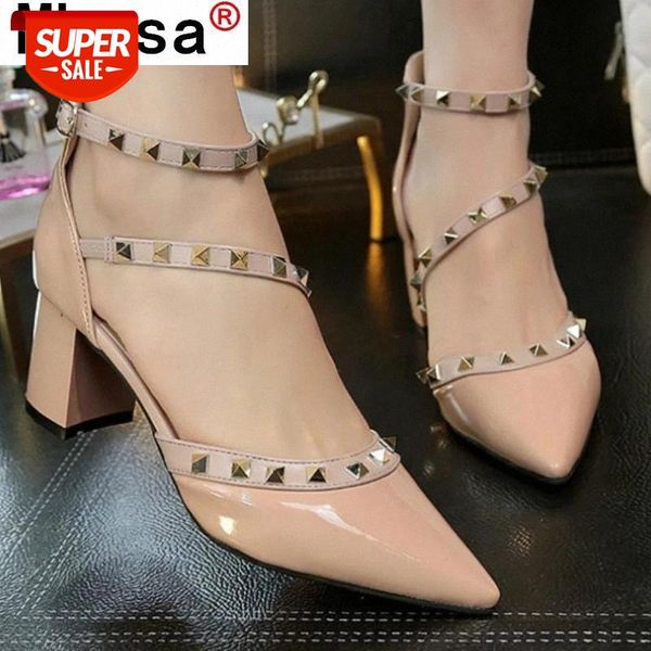 fashion woman high heel shoes comfortable walking upper heel sandals summer new style buckle rivet woman with shoes #tp9j, Black
fashion woman high heel shoes comfortable walking upper heel sandals summer new style buckle rivet woman with shoes #tp9j, Black