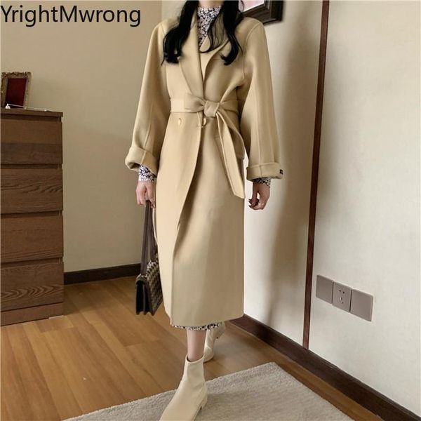 midi long with belt sashes lapel v-neck wool coat button overcoat women loose korean winter warm windbreaker chaqueta slim top, Black
midi long with belt sashes lapel v-neck wool coat button overcoat women loose korean winter warm windbreaker chaqueta slim top, Black